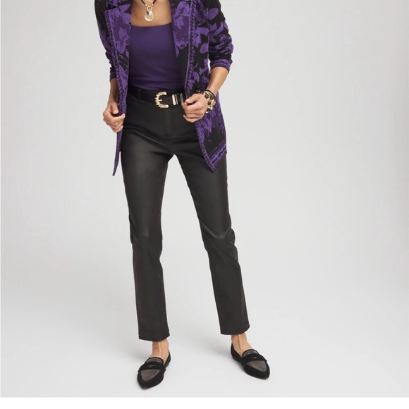 CHICO'S coated slim leg ankle  jeans - Picture 6 of 7